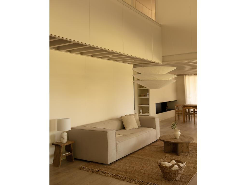 Canapé en velours beige - dlz1766580999933