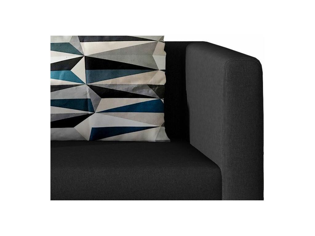 Canapé-lit en tissu noir