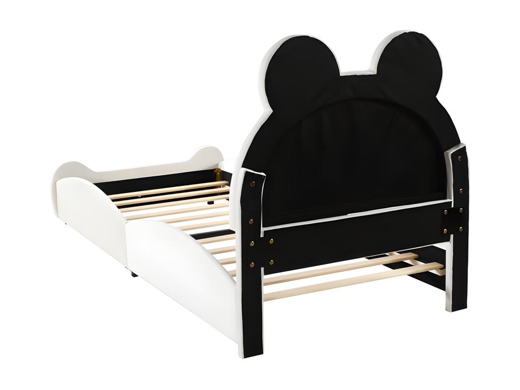 Lit en velours blanc, 90 x 200 cm