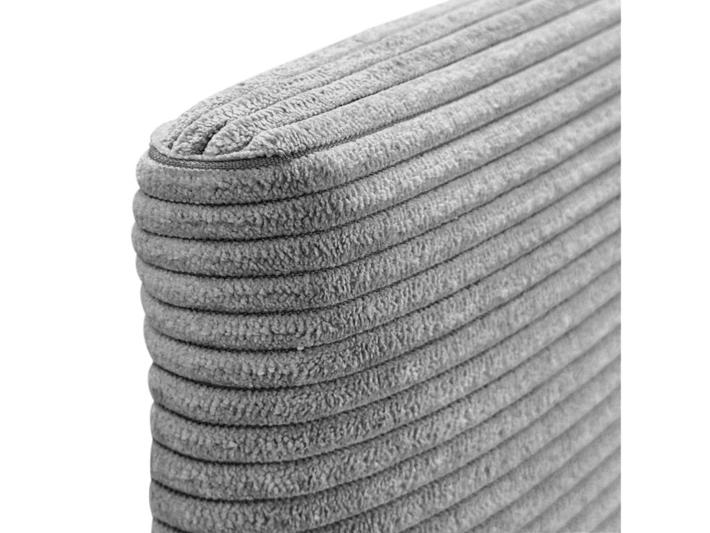 Lit en velours gris, 160 x 60 cm