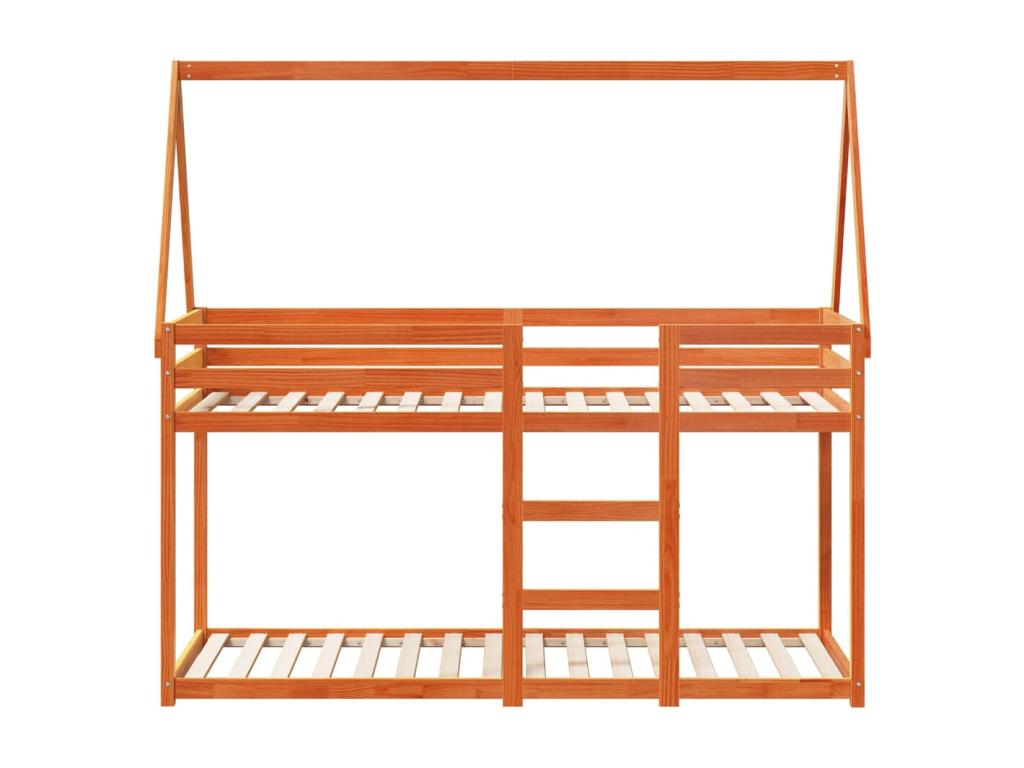 Lit en bois massif marron, 90 x 190 cm - dlz1766581000592