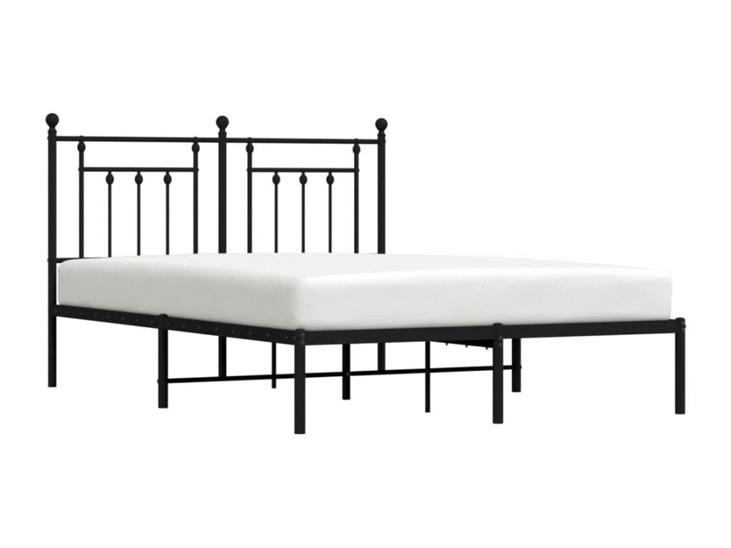 Cadre de lit en métal noir, 140 x 190 cm