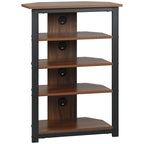 TV Stand, AV Media Stand, Corner Audio Tower with Storage Shelves and Steel Frame