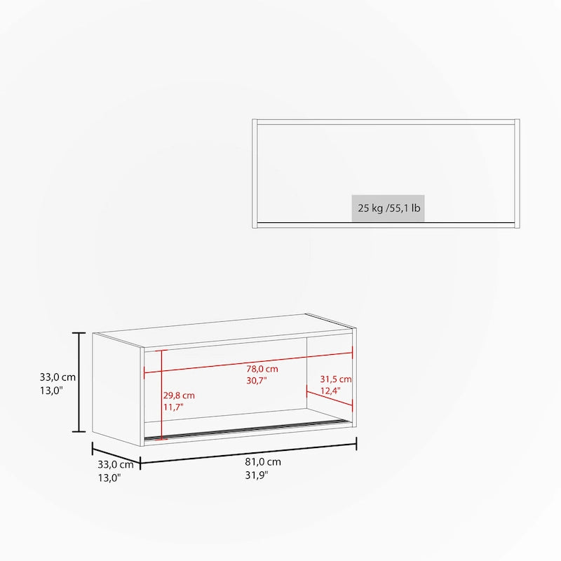 Meuble suspendu avec porte coulissante, noir