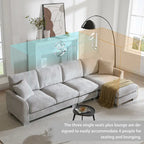 Canapé d'angle moderne Rosita en forme de L avec méridienne par GDFStudio