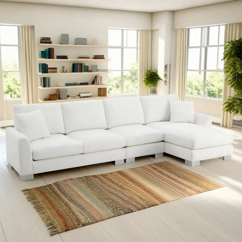 Canapé d'angle moderne Rosita en forme de L avec méridienne par GDFStudio