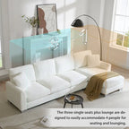 Canapé d'angle moderne Rosita en forme de L avec méridienne par GDFStudio