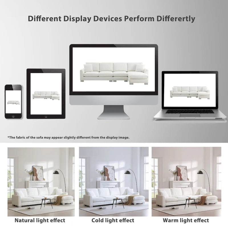 Canapé d'angle moderne Rosita en forme de L avec méridienne par GDFStudio