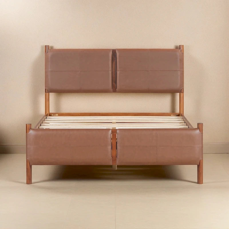 Christopher Knight Home - Lit plateforme Maxwell Queen avec tête de lit rembourrée et cadre en bois massif