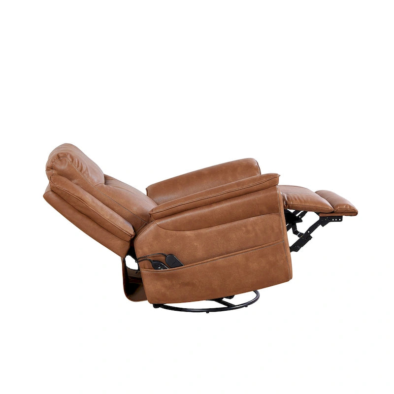 GDFStudio - Fauteuil inclinable pivotant à bascule Harrison Soft Power avec chauffage et massage, accoudoirs rembourrés, pour espaces de vie