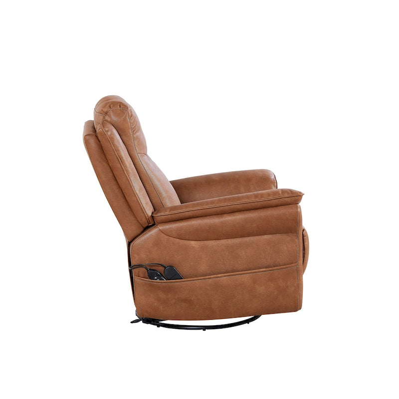 GDFStudio - Fauteuil inclinable pivotant à bascule Harrison Soft Power avec chauffage et massage, accoudoirs rembourrés, pour espaces de vie