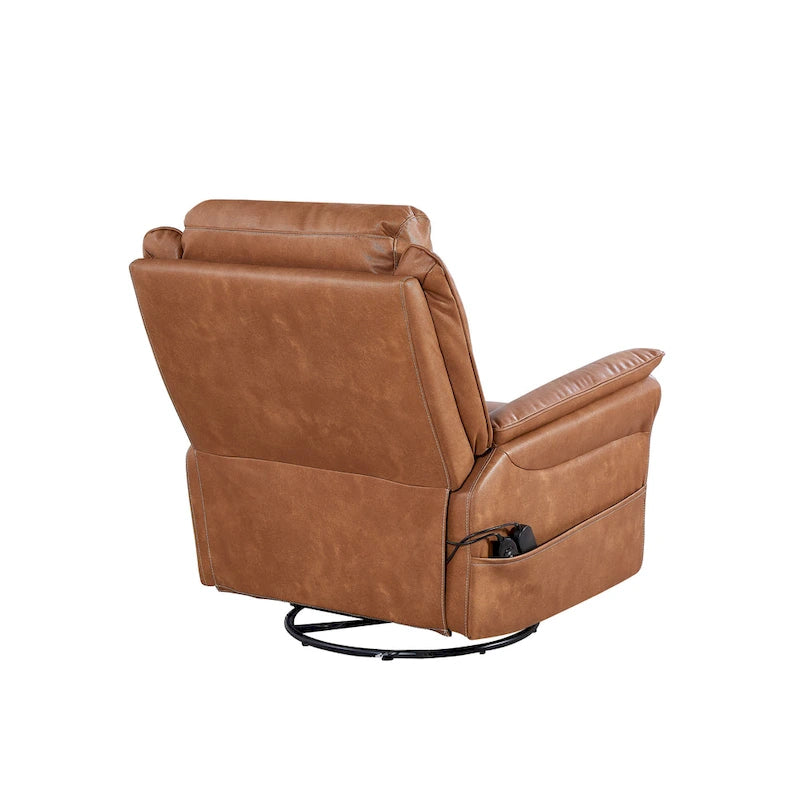 GDFStudio - Fauteuil inclinable pivotant à bascule Harrison Soft Power avec chauffage et massage, accoudoirs rembourrés, pour espaces de vie