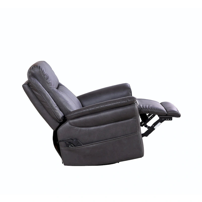 GDFStudio - Fauteuil inclinable pivotant à bascule Harrison Soft Power avec chauffage et massage, accoudoirs rembourrés, pour espaces de vie