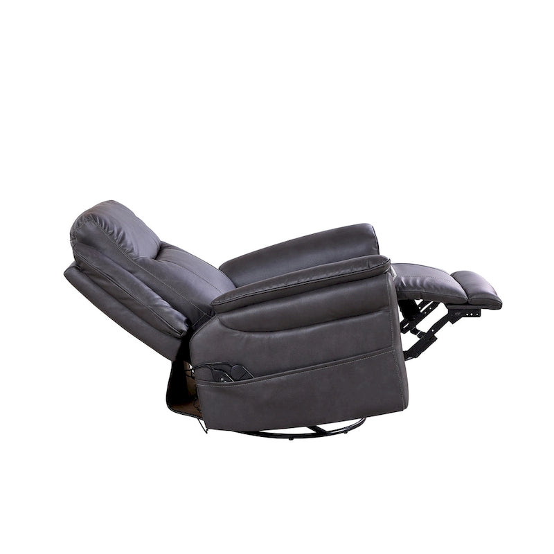 GDFStudio - Fauteuil inclinable pivotant à bascule Harrison Soft Power avec chauffage et massage, accoudoirs rembourrés, pour espaces de vie