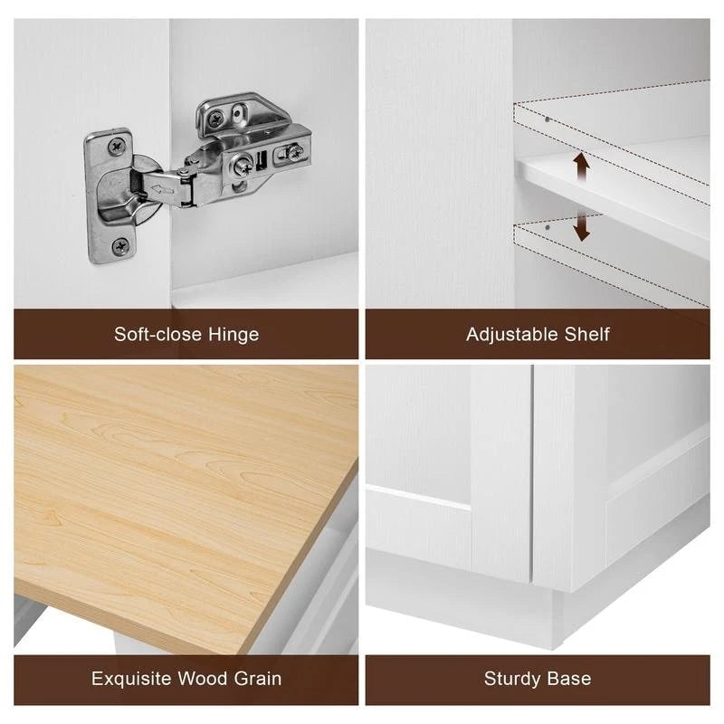 Îlot de cuisine Betsy avec table à manger extensible pour 4 à 6 personnes