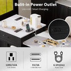 Îlot de cuisine Betsy avec table à manger extensible pour 4 à 6 personnes