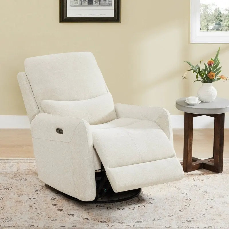 Fauteuil inclinable pivotant électrique Adalyn avec coussin lombaire