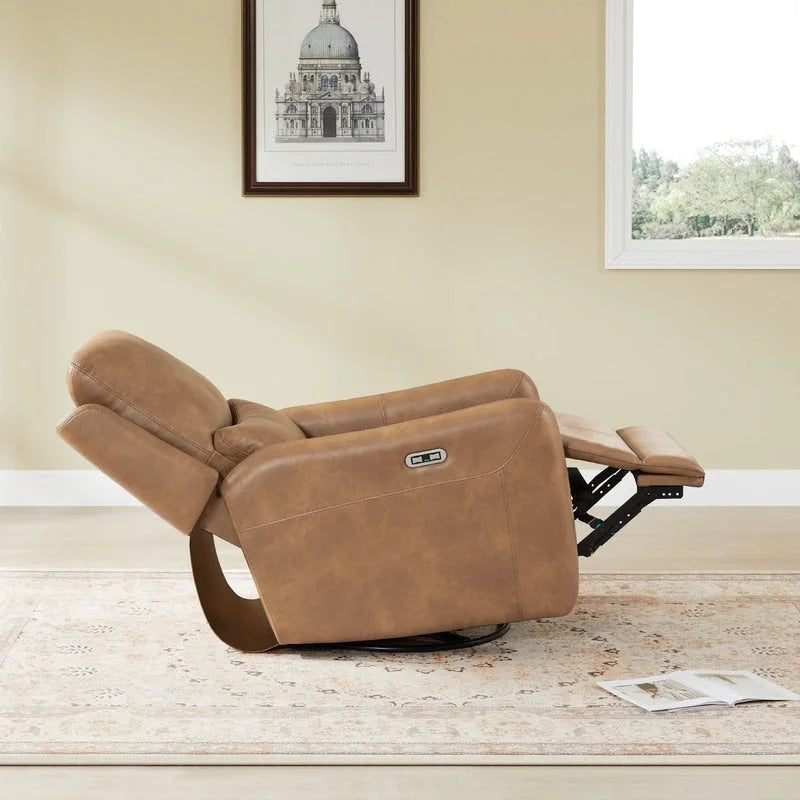 Fauteuil inclinable pivotant électrique Adalyn avec coussin lombaire