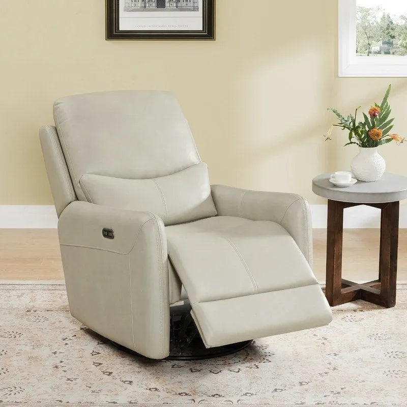 Fauteuil inclinable pivotant électrique Adalyn avec coussin lombaire