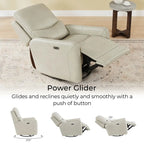 Fauteuil inclinable pivotant électrique Adalyn avec coussin lombaire