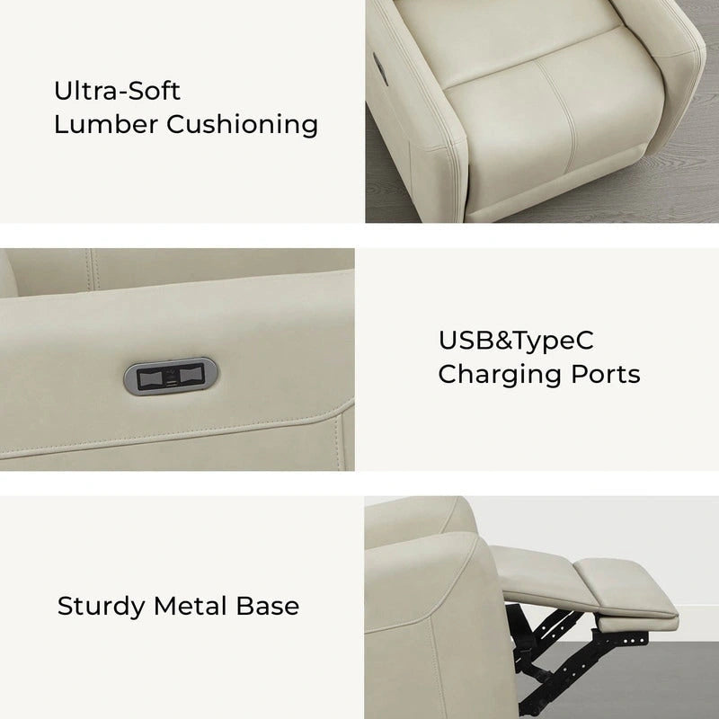 Fauteuil inclinable pivotant électrique Adalyn avec coussin lombaire