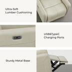 Fauteuil inclinable pivotant électrique Adalyn avec coussin lombaire