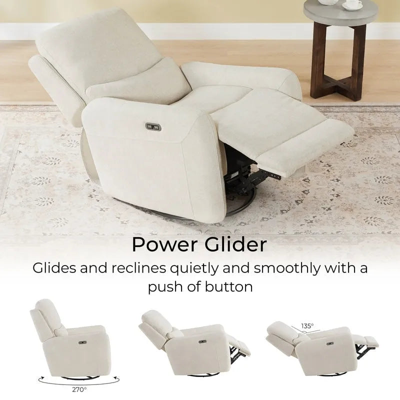 Fauteuil inclinable pivotant électrique Adalyn avec coussin lombaire