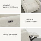 Fauteuil inclinable pivotant électrique Adalyn avec coussin lombaire