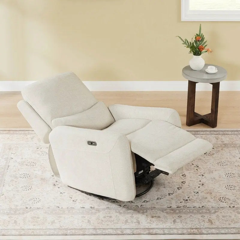 Fauteuil inclinable pivotant électrique Adalyn avec coussin lombaire
