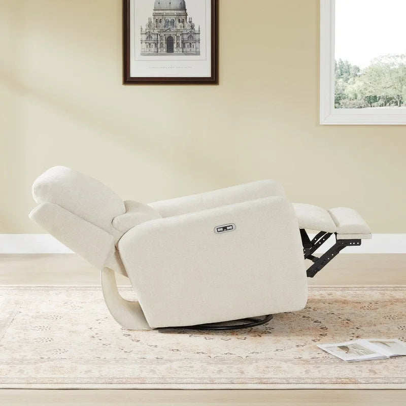 Fauteuil inclinable pivotant électrique Adalyn avec coussin lombaire