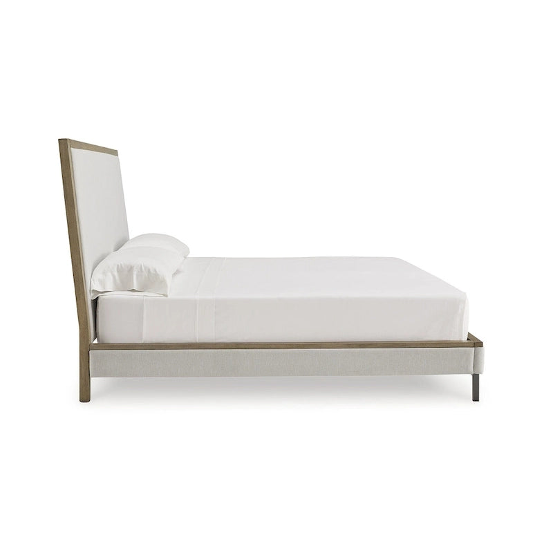 Lit plateforme rembourré beige/marron clair Signature Design by Ashley Tomtyn