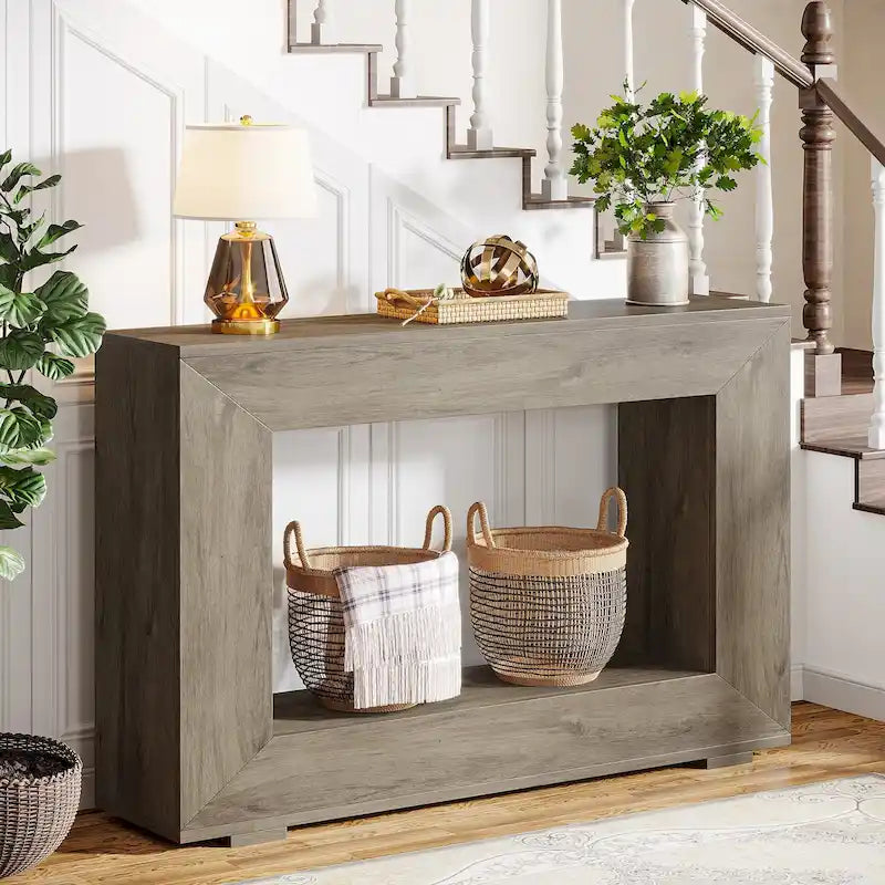 Console étroite de 119 cm avec rangement pour entrée ou salon - 120 cm L x 74 cm H x 30 cm P