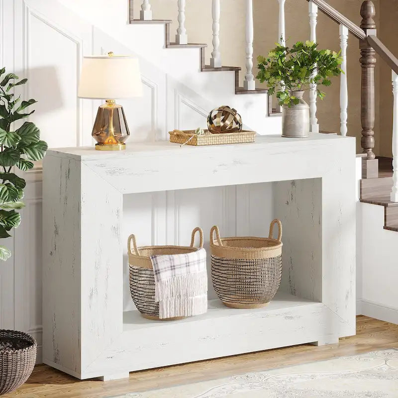 47 Inches Narrow Console Table with Storage for Entryway Living Room - 47.24 W x 29.1 H x 11.81 D