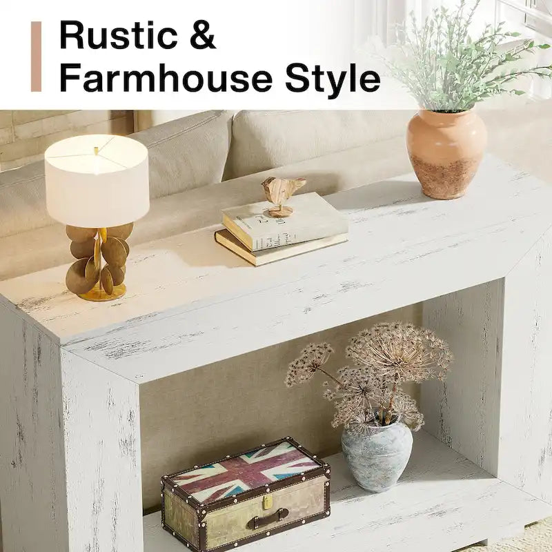 Console étroite de 119 cm avec rangement pour entrée ou salon - 120 cm L x 74 cm H x 30 cm P