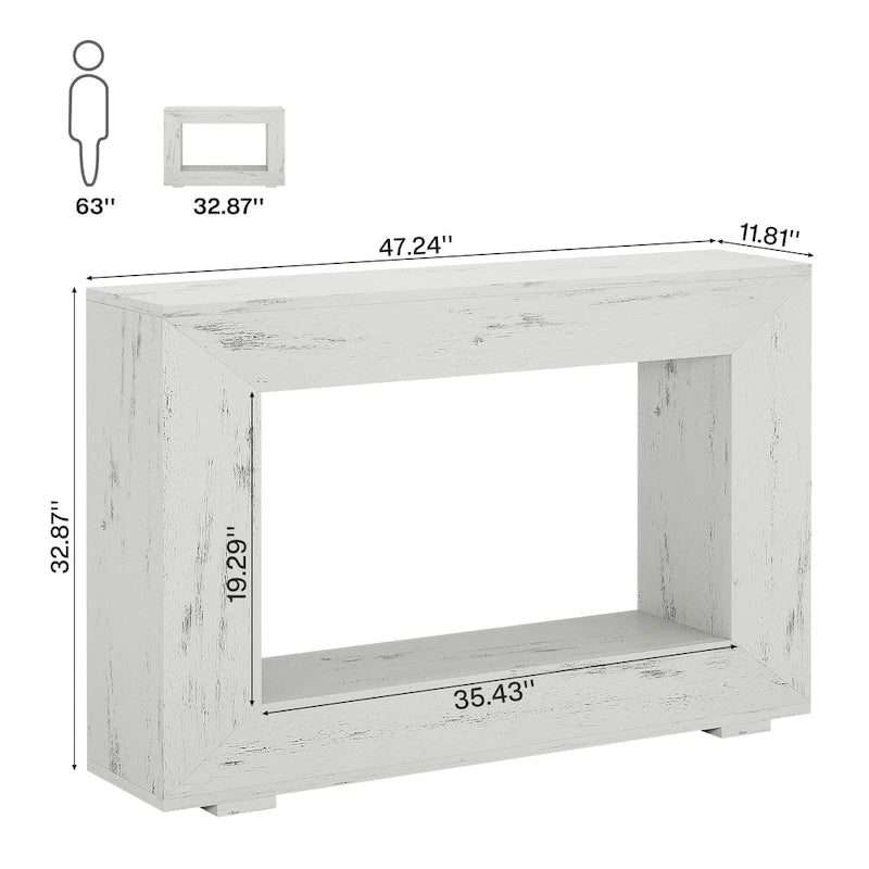 Console étroite de 119 cm avec rangement pour entrée ou salon - 120 cm L x 74 cm H x 30 cm P
