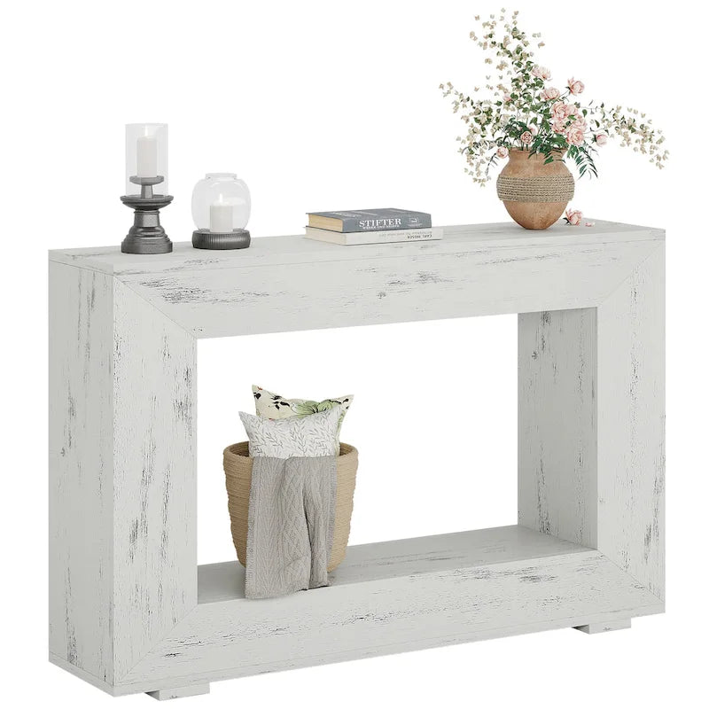 Console étroite de 119 cm avec rangement pour entrée ou salon - 120 cm L x 74 cm H x 30 cm P