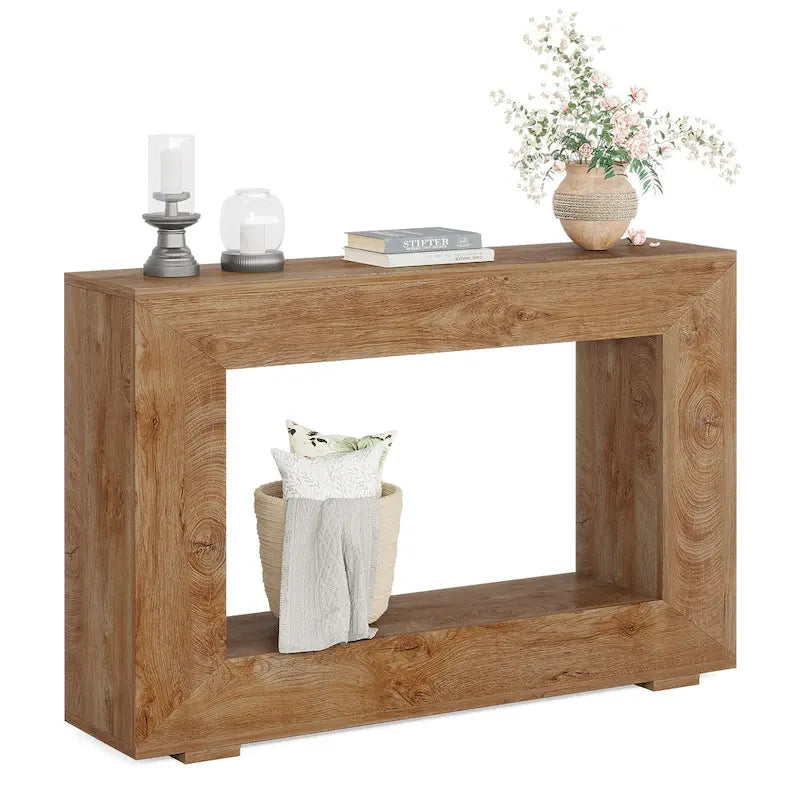 Console étroite de 119 cm avec rangement pour entrée ou salon - 120 cm L x 74 cm H x 30 cm P