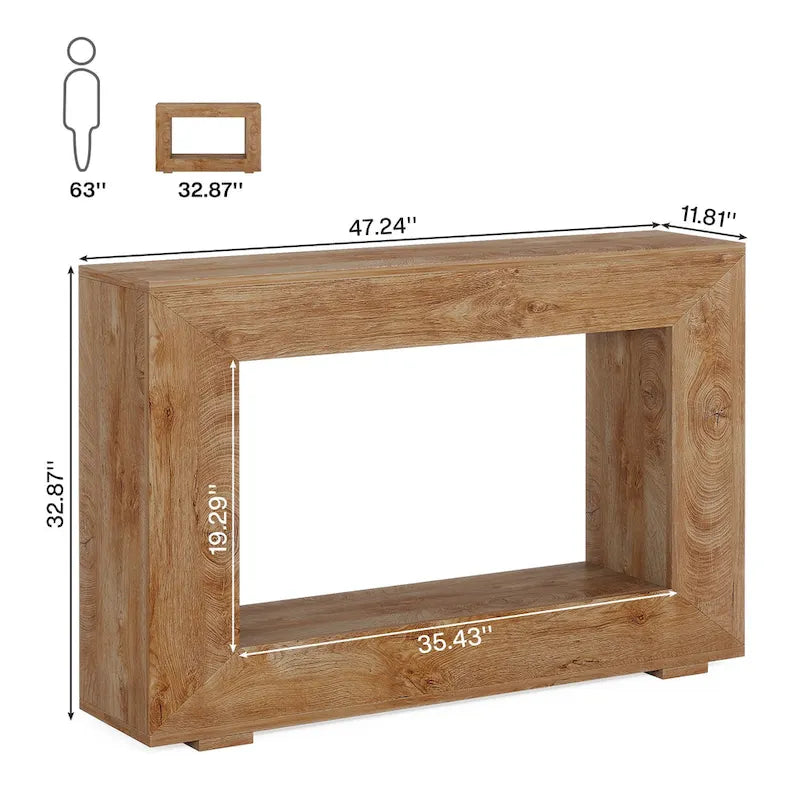 Console étroite de 119 cm avec rangement pour entrée ou salon - 120 cm L x 74 cm H x 30 cm P