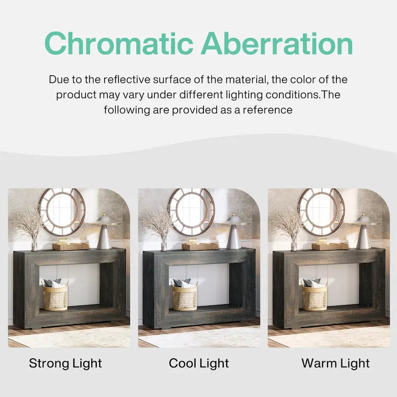 Console étroite de 119 cm avec rangement pour entrée ou salon - 120 cm L x 74 cm H x 30 cm P