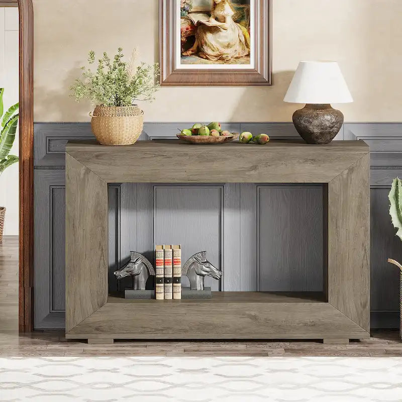 Console étroite de 119 cm avec rangement pour entrée ou salon - 120 cm L x 74 cm H x 30 cm P