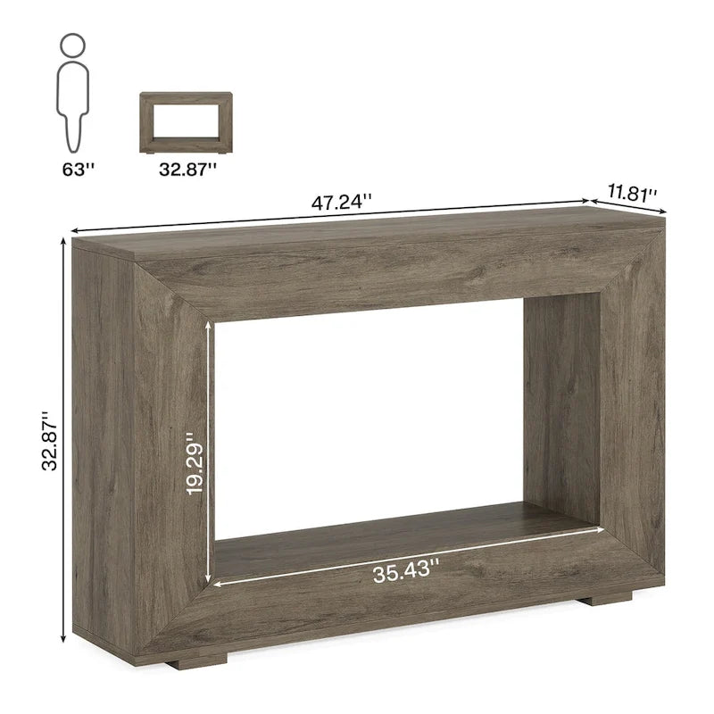 Console étroite de 119 cm avec rangement pour entrée ou salon - 120 cm L x 74 cm H x 30 cm P