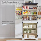 Armoire de rangement moderne cannelée de 72 pouces de haut, avec 4 portes