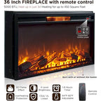 Meuble TV style ferme avec cheminée pour téléviseur 80 pouces, centre de divertissement