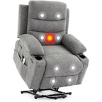 Fauteuil releveur électrique surdimensionné, fauteuil inclinable pour personnes âgées avec fonction chauffante et massage