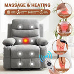 Fauteuil releveur électrique surdimensionné, fauteuil inclinable pour personnes âgées avec fonction chauffante et massage