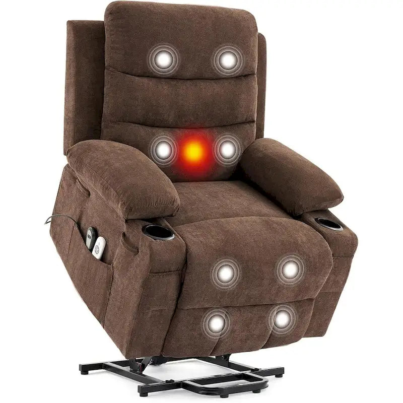 Fauteuil releveur électrique surdimensionné, fauteuil inclinable pour personnes âgées avec fonction chauffante et massage