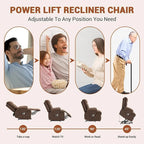 Fauteuil releveur électrique surdimensionné, fauteuil inclinable pour personnes âgées avec fonction chauffante et massage