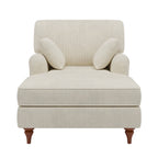 Chaise longue Roomfitters 40,5, canapé d'intérieur surdimensionné avec coussins et accoudoirs arrondis, revêtement en velours côtelé, beige