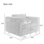 Fauteuil d'appoint surdimensionné Roomfitters, canapé une place confortable pour salon, chambre ou bureau, revêtement en velours tissé