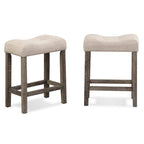 Ensemble de salle à manger 3 pièces avec table et chaises hautes et tabourets capitonnés pour cuisine, idéal pour les petits appartements.